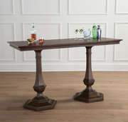 Hunter Rectangular Bar Table Outdoor Games FrontGate Mocha  