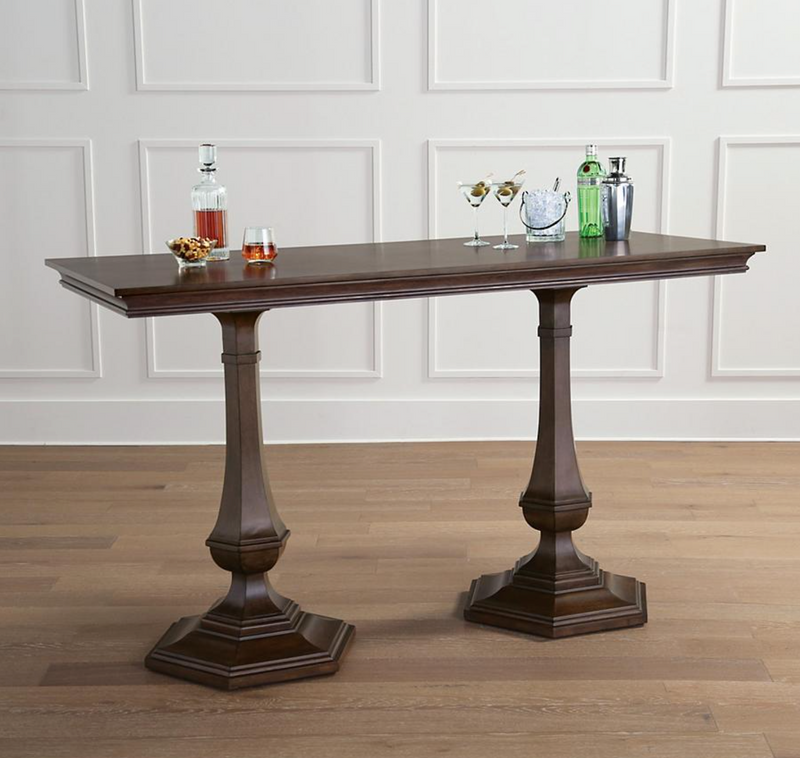 Hunter Rectangular Bar Table Outdoor Games FrontGate Mocha  