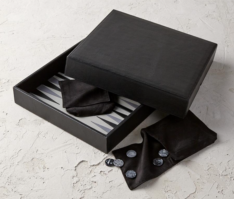 Leather Box Backgammon Set Outdoor Games FrontGate   