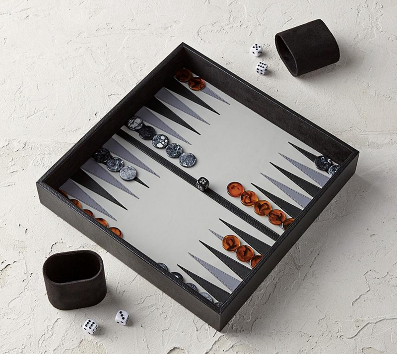 Leather Box Backgammon Set Outdoor Games FrontGate   