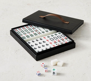 Leather Box Mahjong Set Outdoor Games FrontGate   