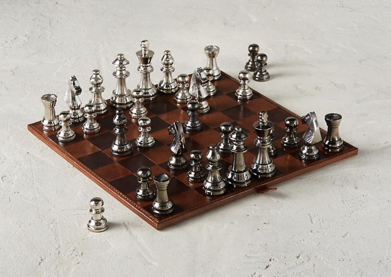 Eponine Leather Box Chess Set Outdoor Games FrontGate   