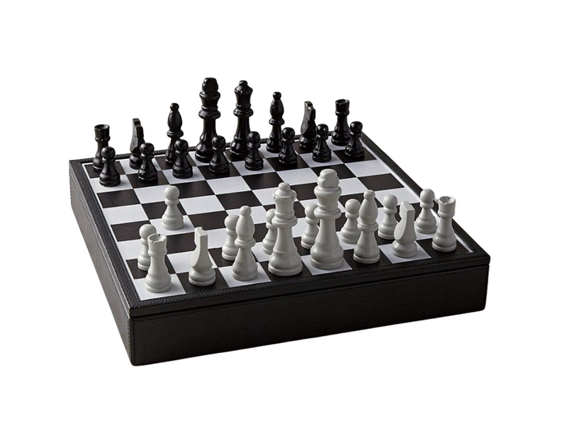 Leather Box Chess Set Outdoor Games FrontGate   
