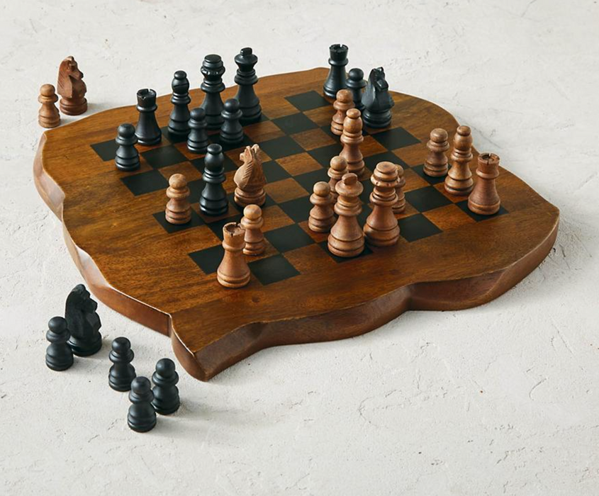 Rue Wooden Chess Set Outdoor Games FrontGate   