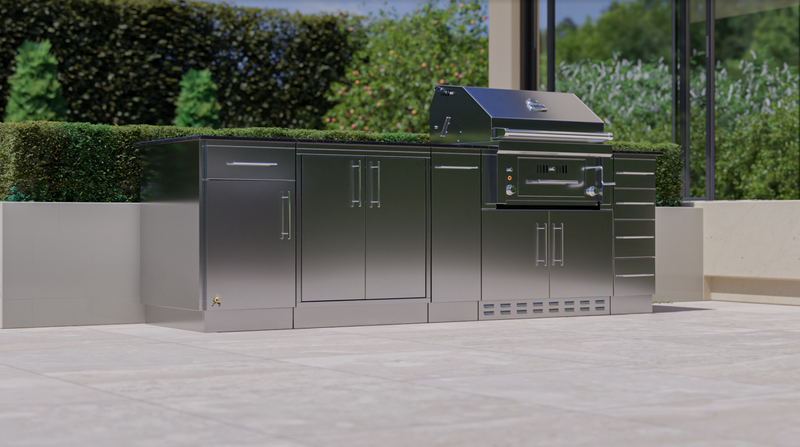 ALAMO 9’ Hybrid Gas Charcoal Grill island package BBQ GRILL SunStone Barbecue Grills   