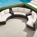 Pasadena II 5-pc. Modular Sofa Set in Bronze Finish outdoor seating Frontgate Snow with Logic Bone Piping  