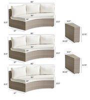 Pasadena II 5-pc. Modular Sofa Set in Dove Finish outdoor seating Frontgate   