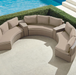 Pasadena II 5-pc. Modular Sofa Set in Dove Finish outdoor seating Frontgate Sand with Canvas Piping  