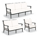 Carlisle 3-pc. Sofa Set in Onyx Finish outdoor seating Frontgate Rumor Snow with Logic Bone Piping Sofa Set with Lounge Chair 
