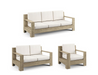 St. Kitts 3-pc. Sofa Set in Weathered Teak outdoor seating Frontgate Rumor Snow Sofa Set with Lounge Chair 