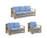 St. Kitts 3-pc. Sofa Set in Weathered Teak outdoor seating Frontgate Sailcloth Cobalt Sofa Set with Lounge Chair 