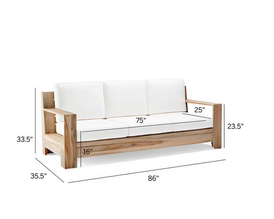 St. Kitts 3-pc. Sofa Set in Weathered Teak outdoor seating Frontgate   