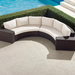 Pasadena II 4-pc. Modular Sofa Set in Bronze Finish outdoor seating Frontgate Snow with Logic Bone Piping  
