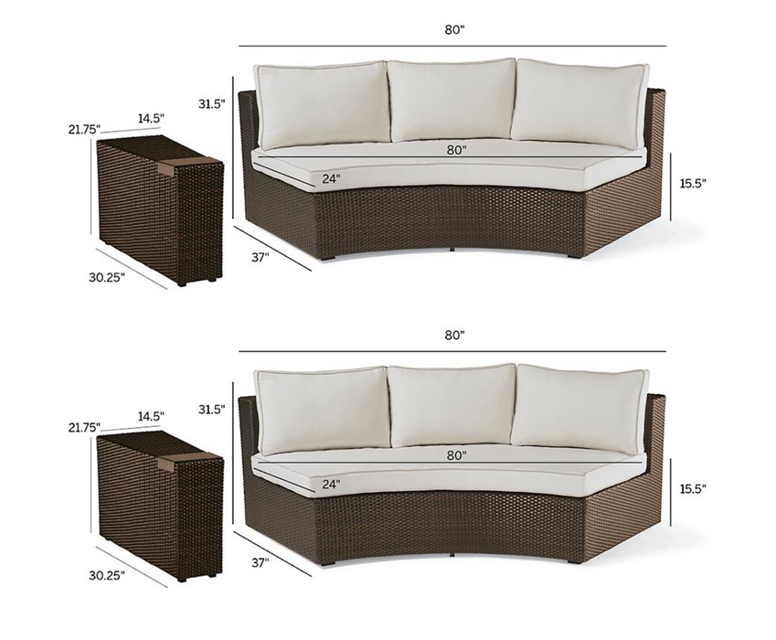 Pasadena II 4-pc. Modular Sofa Set in Bronze Finish outdoor seating Frontgate   