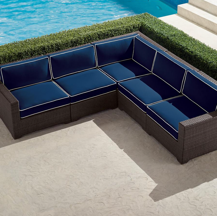 Palermo 5-pc. Modular Set in Bronze Finish outdoor seating Frontgate Indigo  