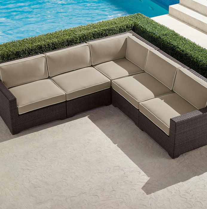 Palermo 5-pc. Modular Set in Bronze Finish outdoor seating Frontgate Sand  