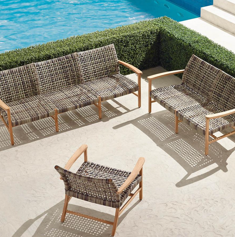 Isola 3-pc. Sofa Set in Natural Finish outdoor seating Frontgate   