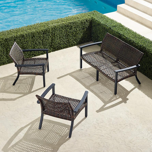 Isola 3-pc. Loveseat Set in Aluminum outdoor seating Frontgate   