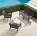 Isola 3-pc. Loveseat Set in Aluminum outdoor seating Frontgate   