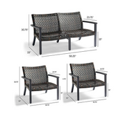 Isola 3-pc. Loveseat Set in Aluminum outdoor seating Frontgate   