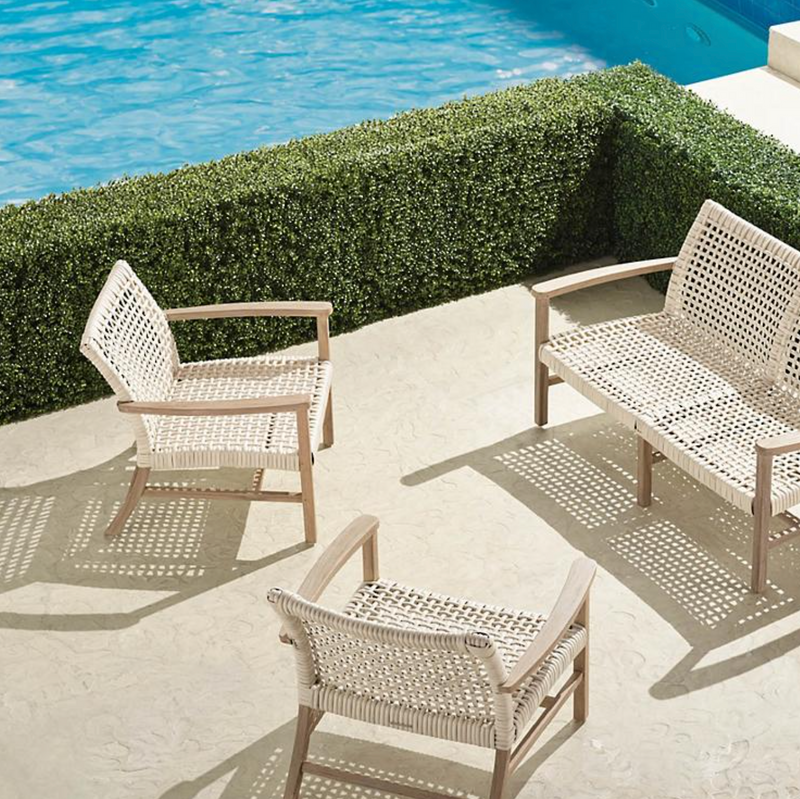 Isola 3-pc. Loveseat Set in Weathered Finish outdoor seating Frontgate   