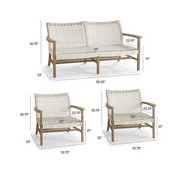 Isola 3-pc. Loveseat Set in Weathered Finish outdoor seating Frontgate   
