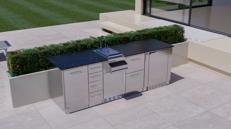 Savana 8' 6"  length Wet Bar Outdoor Cabinet Package BBQ GRILL SunStone Barbecue Grills   