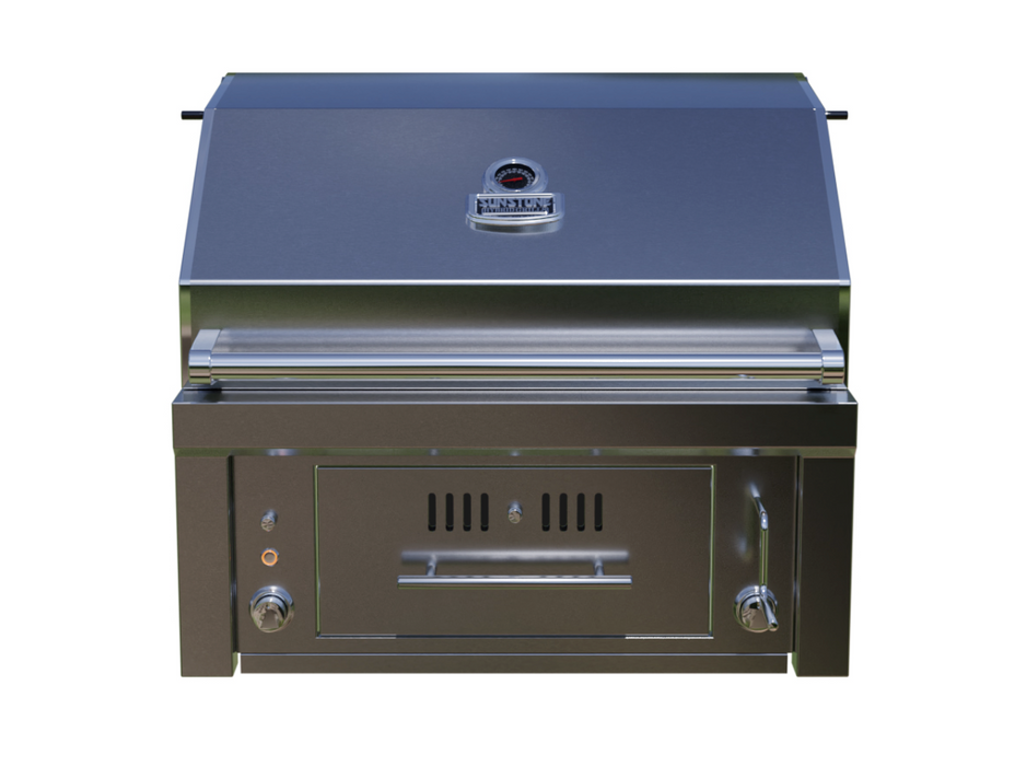 30” Gas Burners Hybrid Single Zone Charcoal/Wood Burning w/Infra-Red Burner Grill BBQ GRILL SunStone Barbecue Grills 30” Gas Burners Hybrid Single Zone Charcoal/Wood Burning w/Infra-Red Burner Grill - LPG  