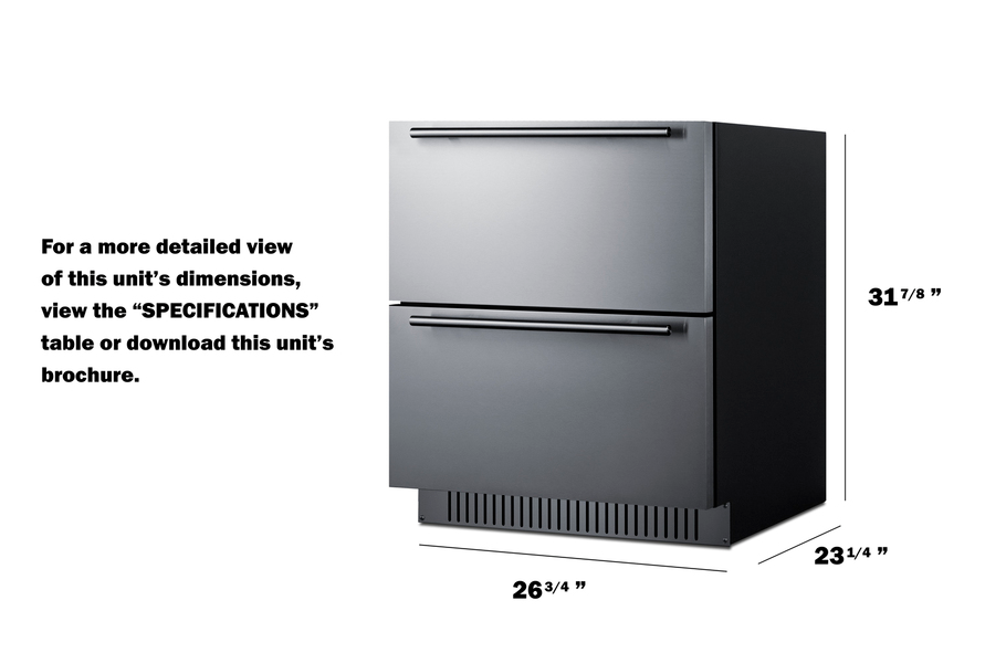 Summit 27" Wide 2-Drawer All-Refrigerator, ADA Compliant