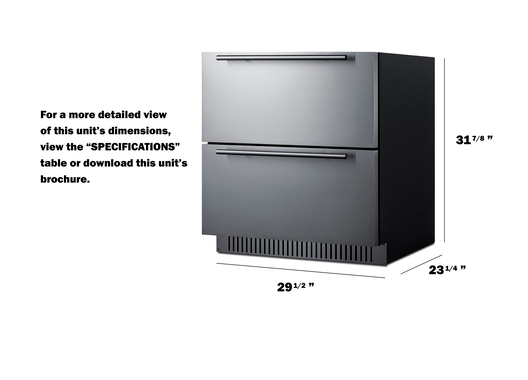 Summit 30" Wide 2-Drawer All-Refrigerator, ADA Compliant