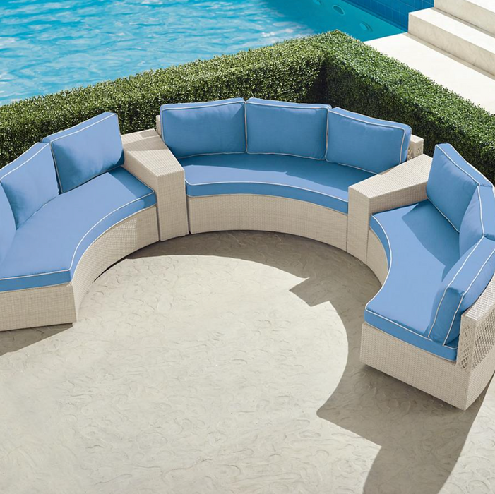 Pasadena II 5-pc. Modular Sofa Set in Ivory Finish