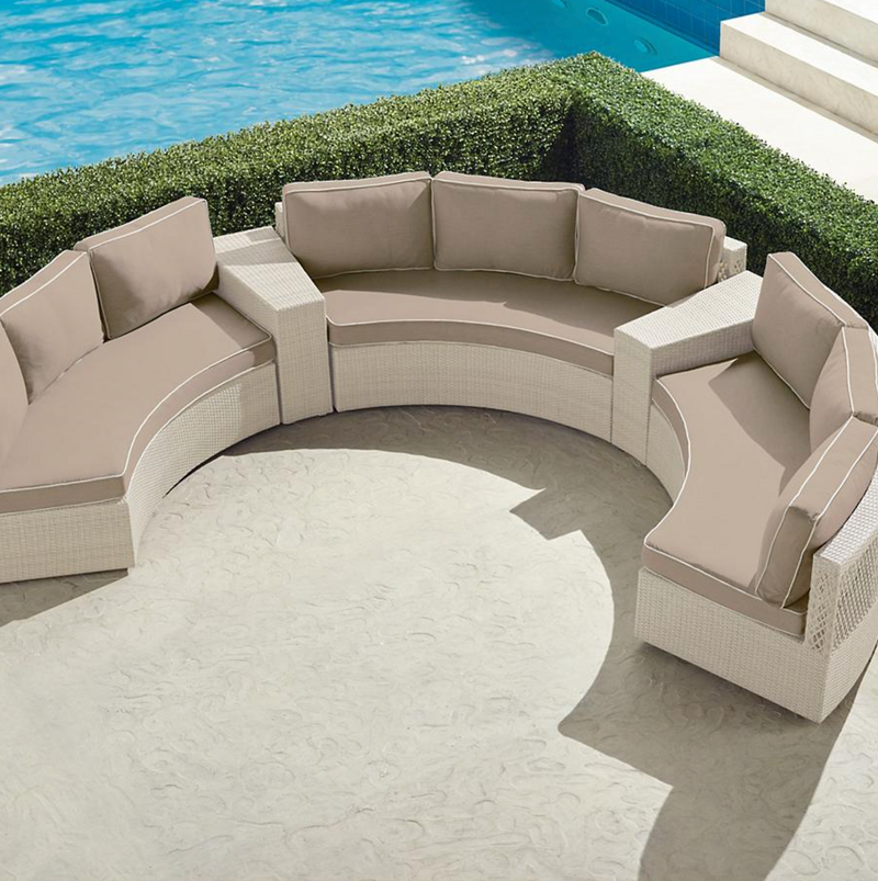 Pasadena II 5-pc. Modular Sofa Set in Ivory Finish