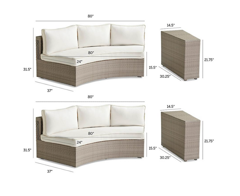 Pasadena II 4-pc. Modular Sofa Set in Dove Finish