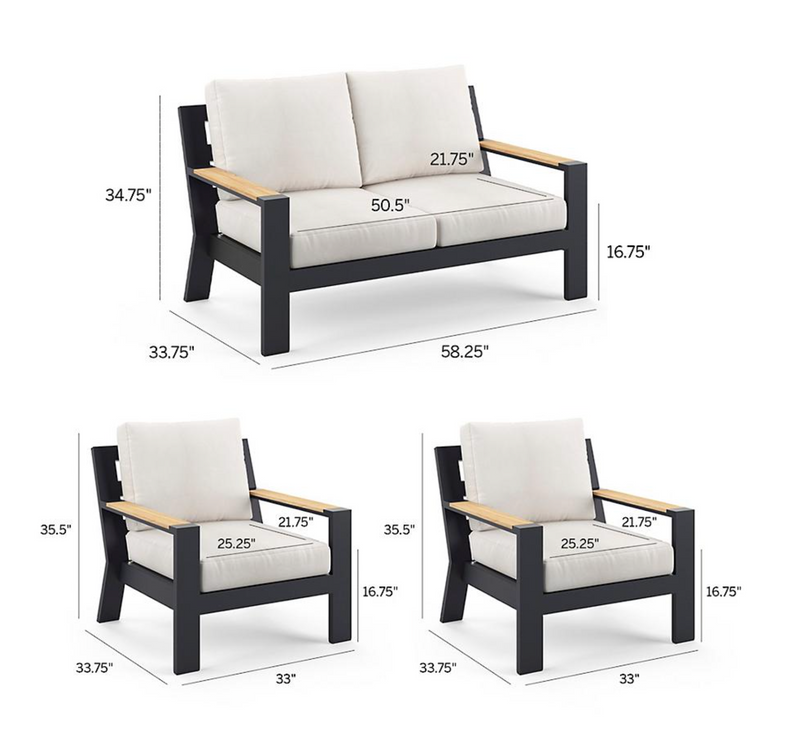 Calhoun 3-pc. Loveseat Set in Aluminum