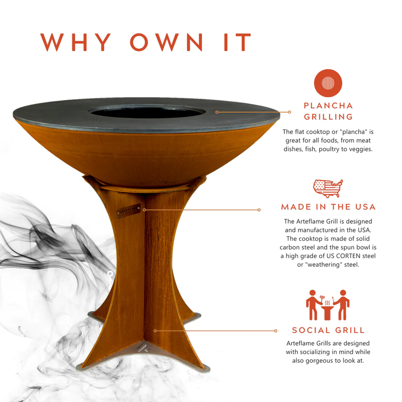 The Arteflame Classic 40" Tall Euro Base Chef Max Bundle + 5 accessories