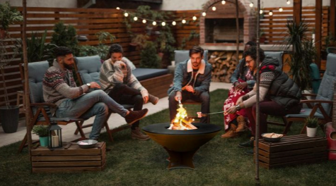 The Arteflame Classic 40" grill with low round base Chef Max Bundle + 2 accessories