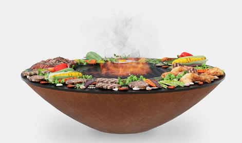 The Arteflame Classic 40" Fire bowl with cooktop