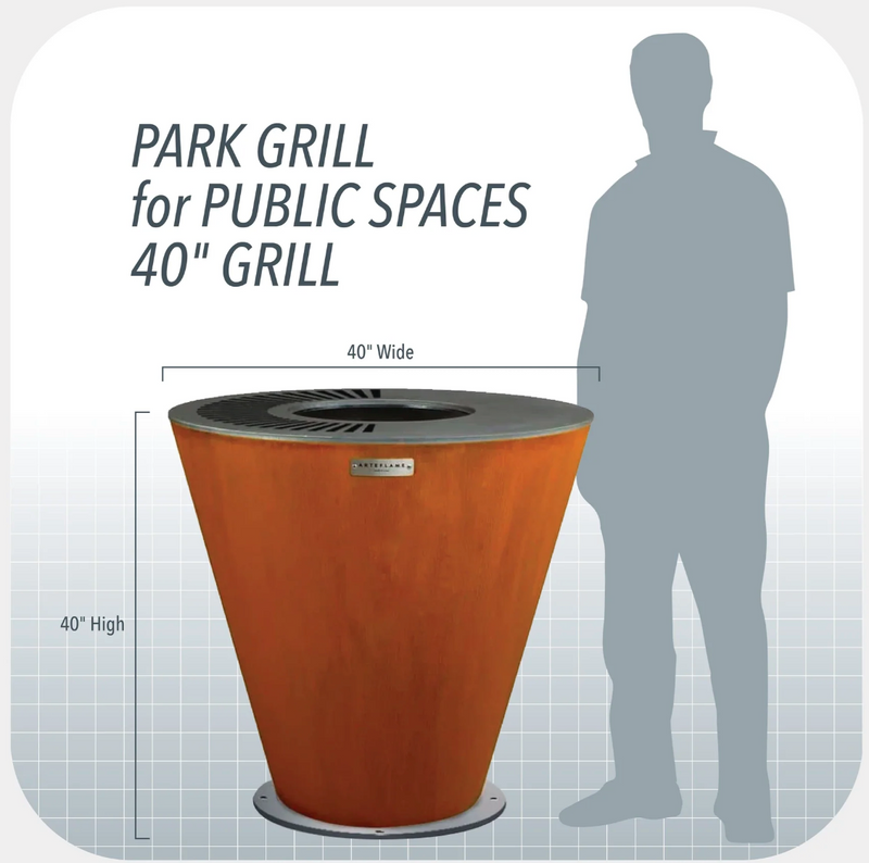 The Arteflame Park Grill for public spaces and high traffic Chef Max Bundle + 10 accessories