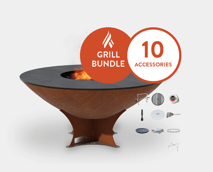 The Arteflame Classic 40" grill with low euro base Chef Max Bundle + 10 accessories