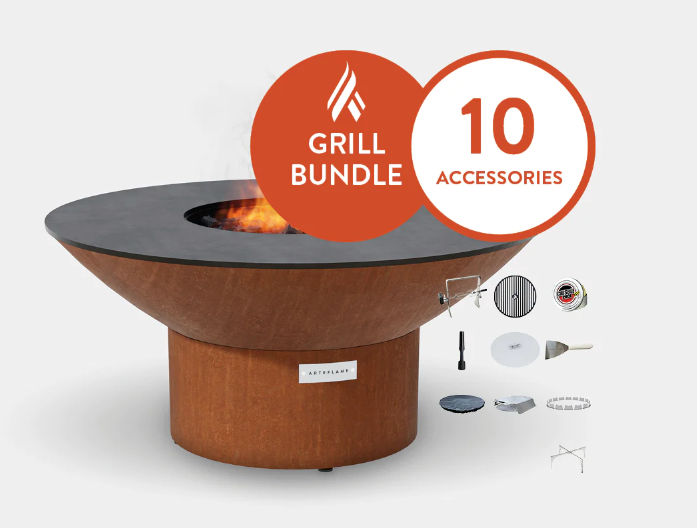 The Arteflame Classic 40" grill with low round base Chef Max Bundle + 10 accessories