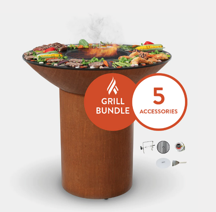 The Arteflame Classic 40" grill with tall round base Chef Max Bundle + 5 accessories