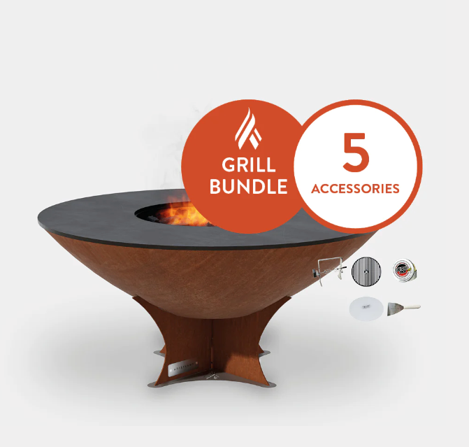 The Arteflame Classic 40" grill with low euro base Chef Max Bundle + 5 accessories