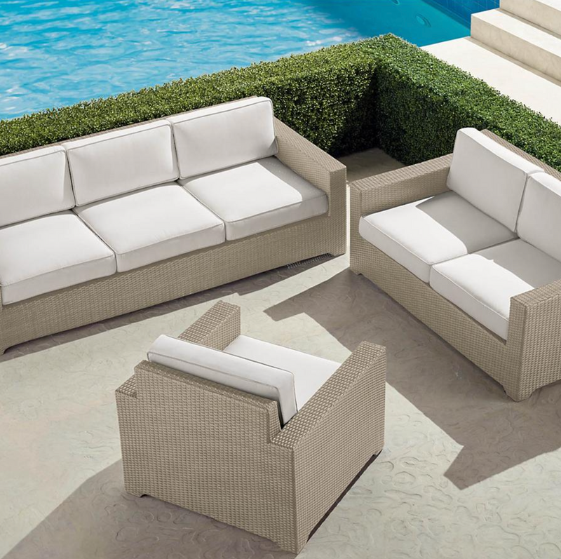 Palermo 3-pc. Sofa Set in Dove Finish