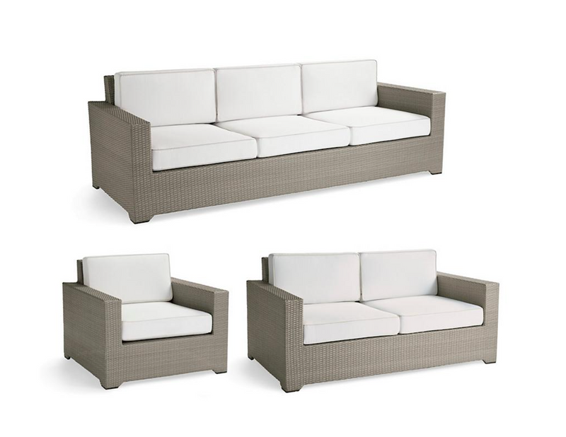 Palermo 3-pc. Sofa Set in Dove Finish