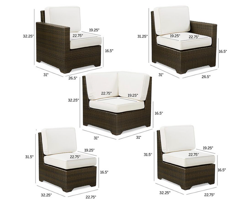 Small Palermo 5-pc. Modular Set in Bronze Finish