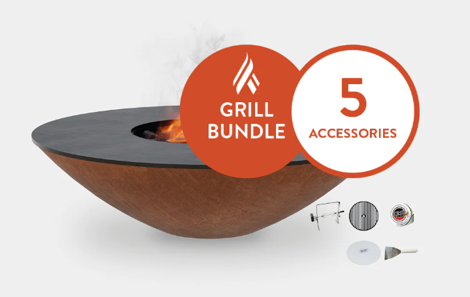 The Arteflame Classic 40" Fire bowl with cooktop Chef Max Bundle + 5 accessories