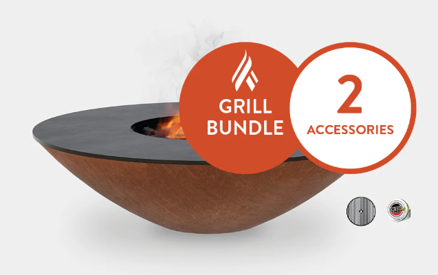 The Arteflame Classic 40" Fire bowl with cooktop Chef Max Bundle + 2 accessories