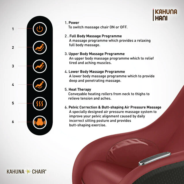 Kahuna CM L-Track Compact Massage Chair HaniRed/Black KCMHANIRED