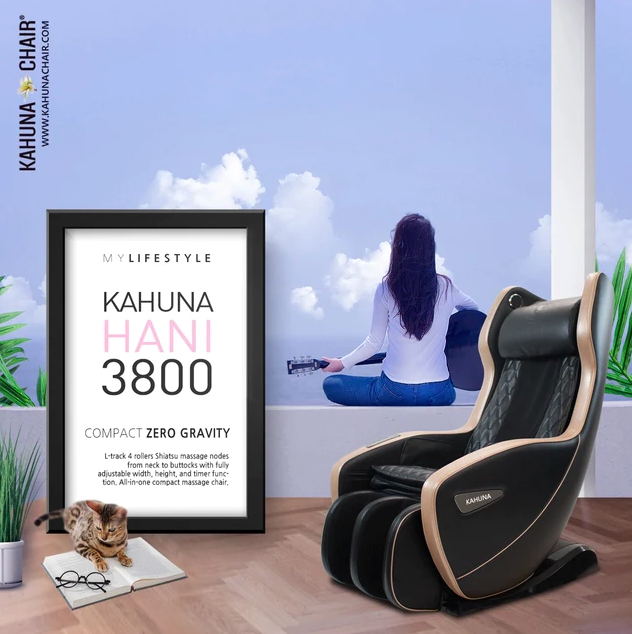 Kahuna CM L-Track Zero Gravity Compact Massage Chair Hani3800 Gold