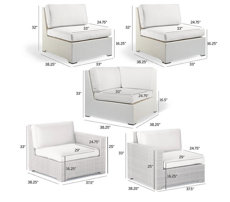Palermo 5-pc. Modular Set in White Finish